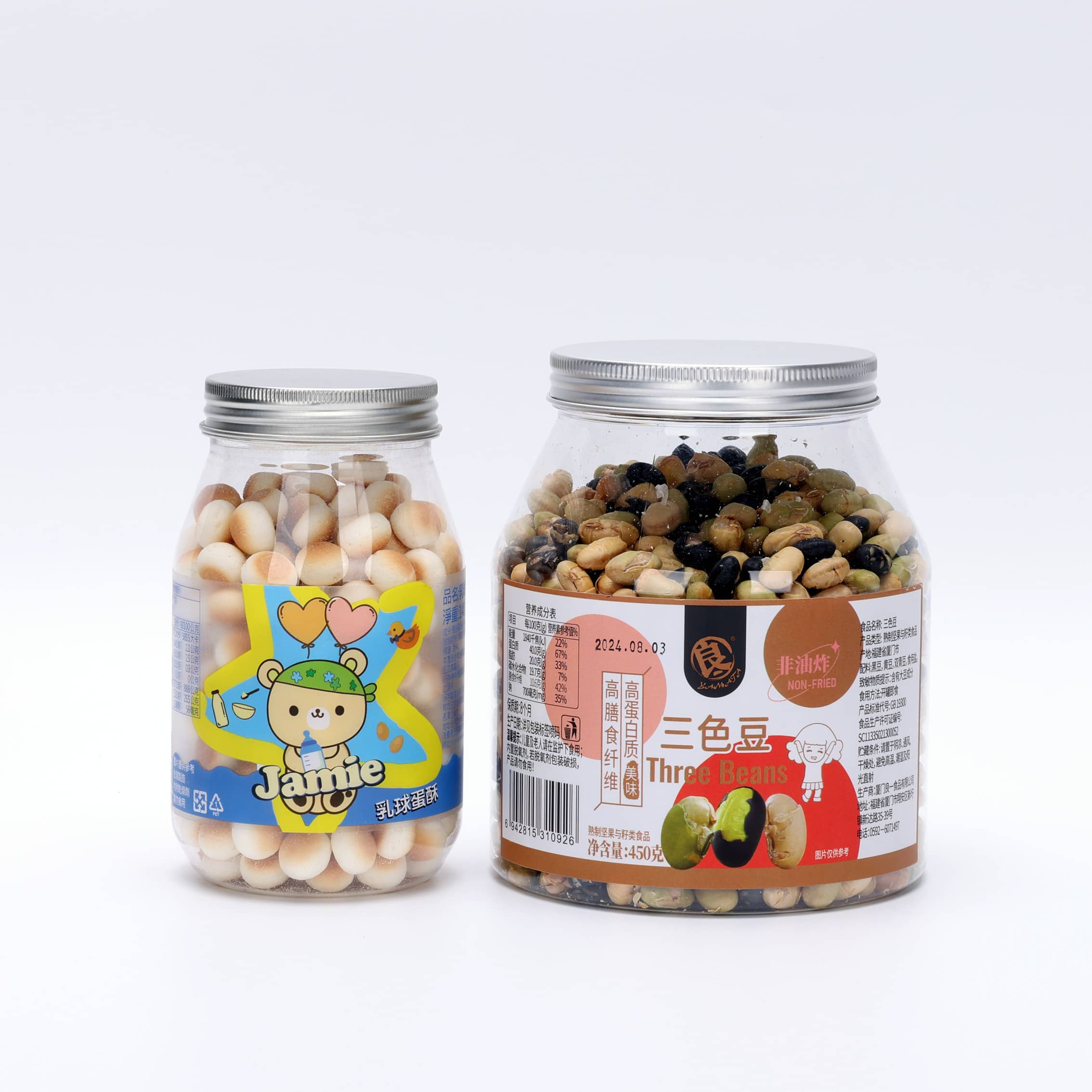 Clear and Synthetic Paper Snack Jar Label