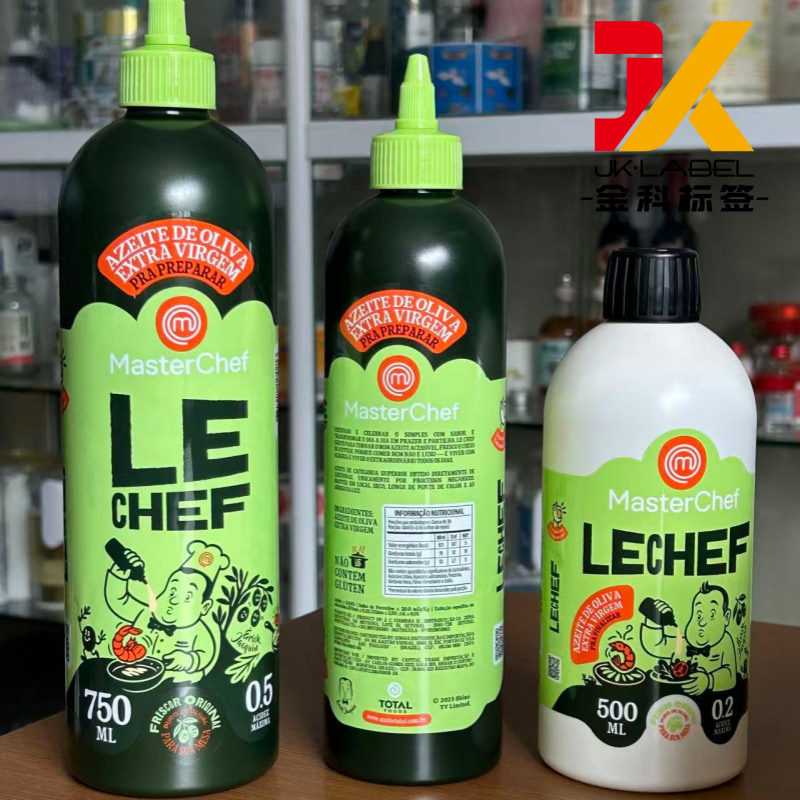 Transparent Olive Oil Bottle Label